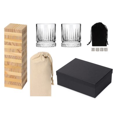 Подарочный набор с бокалами и дженгой-0