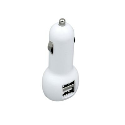 Автомобильная зарядка CC-01, 2 USB порта, белый цвет.-2
