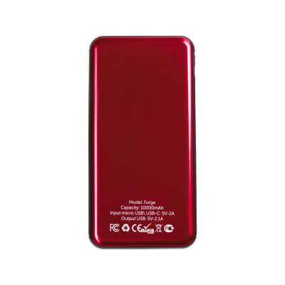 Внешний аккумулятор Forge v.2, металл, 10000mah, красный-2