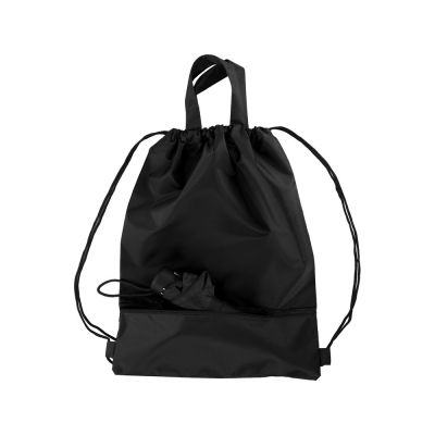 Зонт Picau из переработанного пластика в сумочке, черный-9