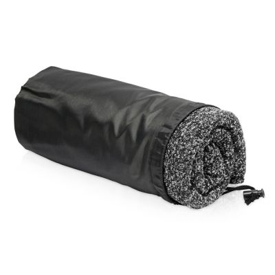 Плед вязаный Blend в чехле, черный-2