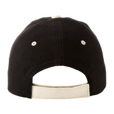 Бейсболка New Castle 6-ти панельная, черный/натуральный-4