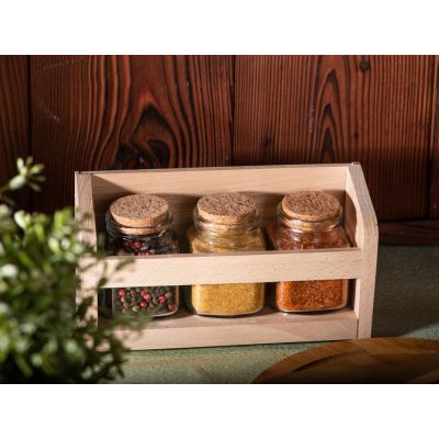 Набор Delicio из трех специй в подставке из бука-13