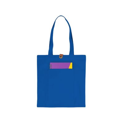 Сумка Clip из хлопка 340 г/м2 с застежкой из экокожи, синий-2