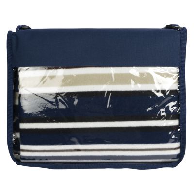 Плед в полоску в сумке Junket, синий-3