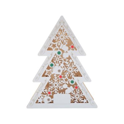 Шкатулка из фанеры в виде елки Firytale , серебристая-4