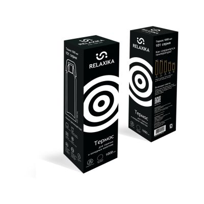 Термос Relaxika 101 (1 литр), черный (без лого)-12