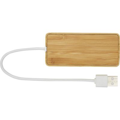USB-концентратор Tapas из бамбука, натуральный-1