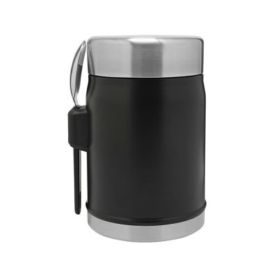 Банка для еды объемом 400 мл с ложкой-вилкой Stanley Legendary - черный матовый-2