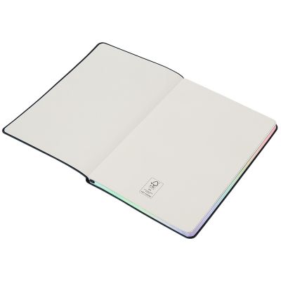 Блокнот А5 в гибкой обложке Fellini с голографическим срезом, темно-синий-2