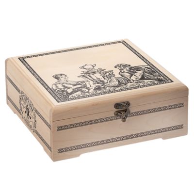 Подарочный набор Народы России с чаем и вареньем в деревянной шкатулке без лого-1