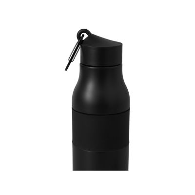 Вакуумная термобутылка с карабином Saddle, 530 мл, черный-3