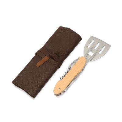 BBQ мультитул Blade 5в1 с деревянными ручками, в чехле-0