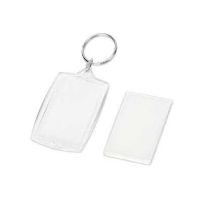 Брелок с возможностью вставки фотографии или рекламного мини-постера, прозрачный-2