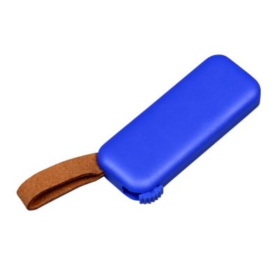 USB-флешка промо на 64 Гб прямоугольной формы, выдвижной механизм, синий-1