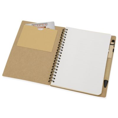 Блокнот Дейзи с ручкой, крафт/черный-1