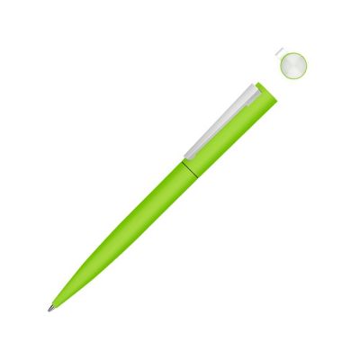 Металлическая шариковая ручка soft touch Brush gum, светло-зеленый-0