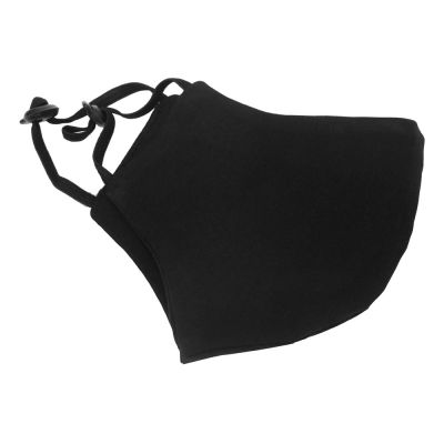 Маска для лица многоразовая с фиксаторами, черная-3