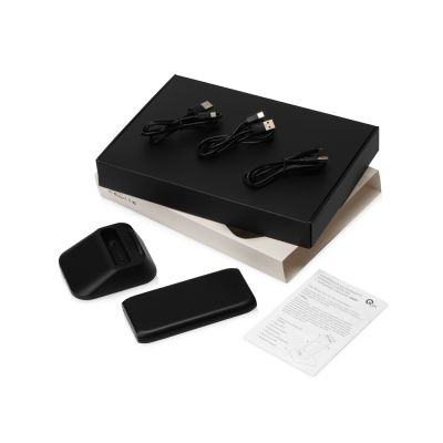 Портативное беспроводное зарядное устройство с док-станцией Uniq, 10000 mah, черный-21