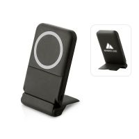 Беспроводной внешний аккумулятор с подсветкой лого и подставкой Magflash, 10000 мАч, 15 Вт, черный