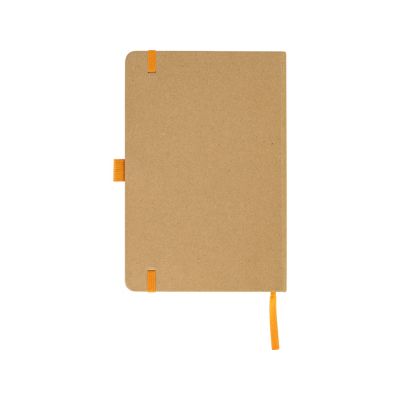 Блокнот A5 Sevilia Color, твердая обложка из крафта, 80 листов, цветной срез и форзац, натуральный/оранжевый-4
