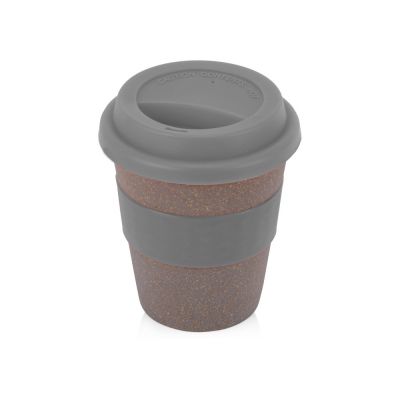 Стакан с силиконовой крышкой Cafe, серый-0