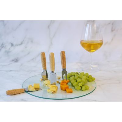 Набор для сыра с круглой стеклянной доской 5в1-8