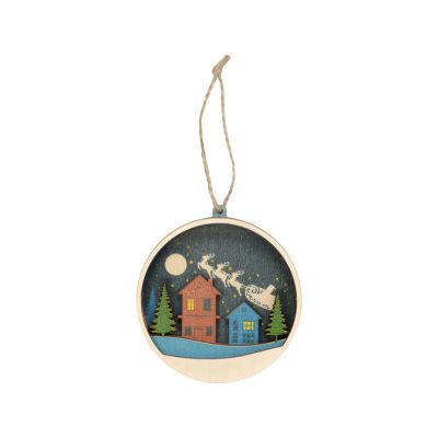 Подвеска деревянная многослойная Ночь перед рождеством-1