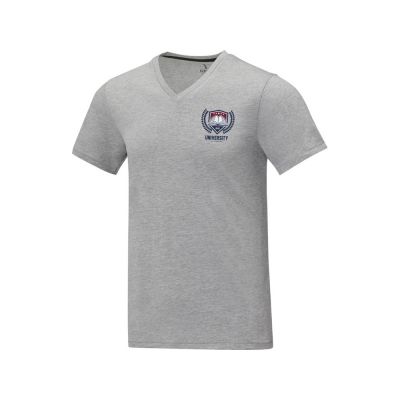 Somoto Мужская футболка с коротким рукавом и V-образным вырезом , серый яркий-3