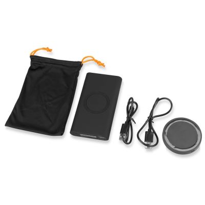 Портативный набор с беспроводным зарядным устройством (power bank) Force, 8000 mAh-3