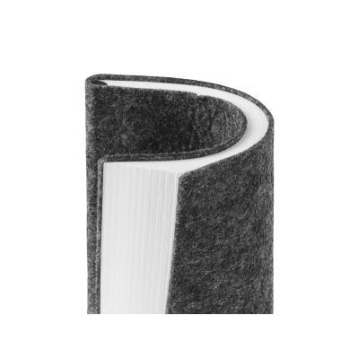 Блокнот из RPET-фетра А5 Felt, гибкая обложка, 80 листов 70 гр/м2 белой бумаги, темно-серый-4