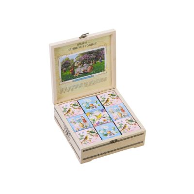 Подарочный набор с чаем Чайный букет в деревянной шкатулке, натуральный-0