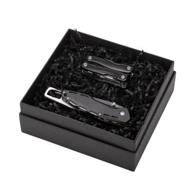 Подарочный набор с мультитулом и ножом Blacksmith, черный-1
