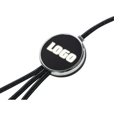 Кабель 3-в-1 с подсветкой логотипа Ion, черный-3