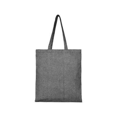 Сумка-тоут Pheebs из переработанного хлопка 150 г/м2, черный меланж-1