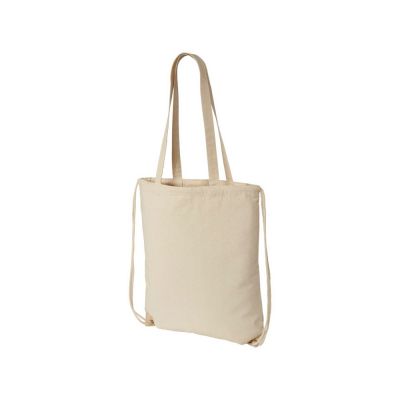 Рюкзак со шнурком Eliza из хлопчатобумажной ткани плотностью 240 г/м2, натуральный-0