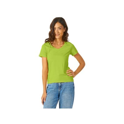Футболка Heavy Super Club женская с V-образным вырезом, зеленое яблоко-2