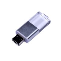 USB-флешка промо на 64 ГБ прямоугольной формы, выдвижной механизм, белый