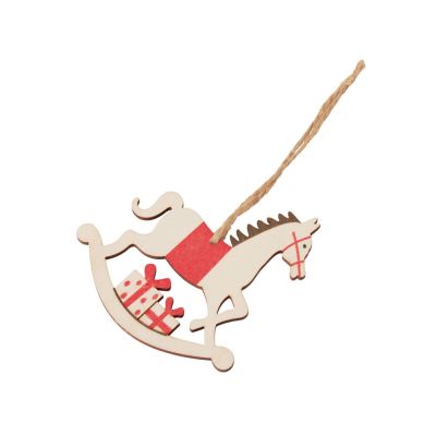 Елочная подвеска - лошадка (печать с 2 сторон)-0