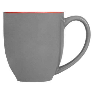Кружка керамическая Gracy 450мл, серый/красный-3