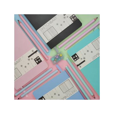 Скетчбук Sketch & Art в мягком переплете 140х210 мм, 100 л. бежевой бумаги 100 гр., мятный-6