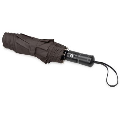 Зонт складной Ontario, автоматический, 3 сложения, с чехлом, коричневый-2