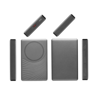 Магнитный беспроводной внешний аккумулятор, QC/PD Сёрф, 10000 мАч, серый-2