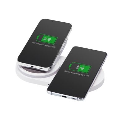 Складная зарядная станция с беспроводной зарядкой Flashport, 15 Вт, белый-3