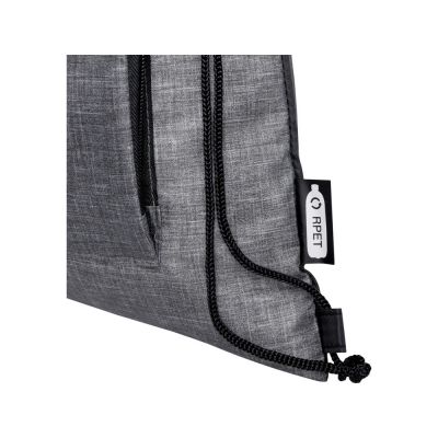 Складная сумка со шнурком Ash из переработанных материалов, соответствующих стандарту GRS, объемом 7 л, черный-6