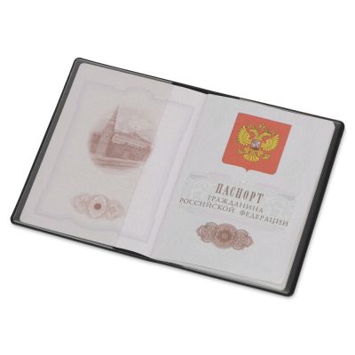 Классическая обложка для паспорта Favor, черная-1