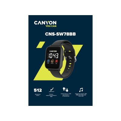 Смарт-часы со встроенным плеером Canyon SaltSW-78, черный-4