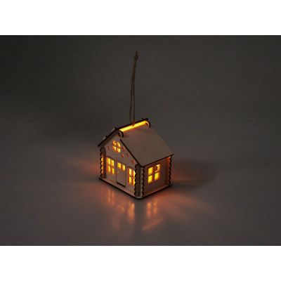 Подвеска с подсветкой домик (с мерцающей свечкой)-1
