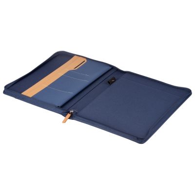 Портфолио А4 из RPET на молнии Harvey, 40 л FSC бумаги, синий-4