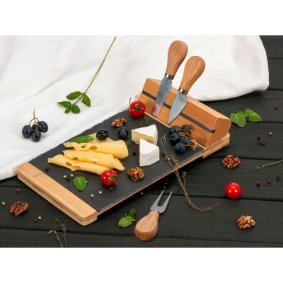 Набор для сыра из сланцевой доски и ножей Bamboo collection Taleggio-2
